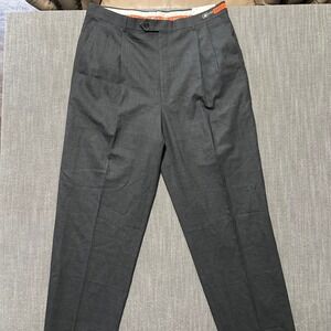 Hart Schaffner Marx HSM Travelor Mens 36 Gray Worsted Wool Pleated Pants New